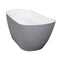 Aqua Eden 51.56 L, 28.38 W, Glossy White/Matte Gray, Solid Surface White Stone VRTSS513026WG - alternate 1